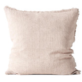 Aura By Tracie Ellis Fringed Vintage Wash Square Linen Cushion