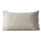 Aura By Tracie Ellis Fringed Vintage Wash Rectangular Linen Cushion