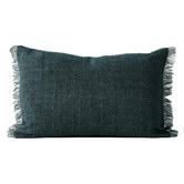 Aura By Tracie Ellis Fringed Vintage Wash Rectangular Linen Cushion