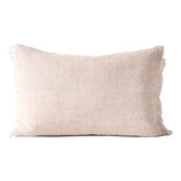 Aura By Tracie Ellis Fringed Vintage Wash Rectangular Linen Cushion