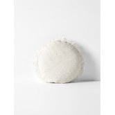 Aura By Tracie Ellis Fringed Vintage Wash 45cm Round Linen Cushion