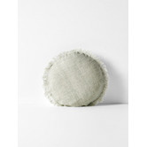 Aura By Tracie Ellis Fringed Vintage Wash 45cm Round Linen Cushion