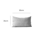 Aura By Tracie Ellis Fringed Vintage Wash Rectangular Linen Cushion