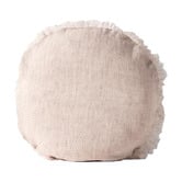 Aura By Tracie Ellis Fringed Vintage Wash 45cm Round Linen Cushion