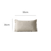 Aura By Tracie Ellis Fringed Vintage Wash Rectangular Linen Cushion