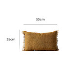 Aura By Tracie Ellis Fringed Vintage Wash Rectangular Linen Cushion