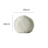 Aura By Tracie Ellis Fringed Vintage Wash 45cm Round Linen Cushion
