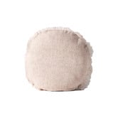 Aura By Tracie Ellis Fringed Vintage Wash 45cm Round Linen Cushion