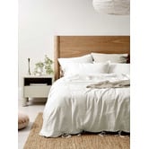 Aura By Tracie Ellis White Maison Vintage Linen-Blend Quilt Cover