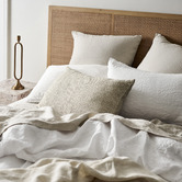 Aura By Tracie Ellis Marshmallow Emile European Flax Linen Quilt Cover