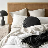 Aura By Tracie Ellis Marshmallow Emile European Flax Linen Quilt Cover