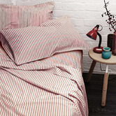 Aura By Tracie Ellis Ticking Stripe Queen Sheet Set