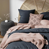 Aura By Tracie Ellis Steel Halo Organic Cotton Queen Quilt Cover