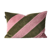 Aura By Tracie Ellis Striped Luxury Rectangular Velvet Cushion
