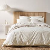 Aura By Tracie Ellis White Evie Stonewashed Organic Cotton Quilt Cover
