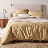 Aura By Tracie Ellis Caramel Evie Stonewashed Organic Cotton Quilt Cover