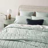 Aura By Tracie Ellis Mist Evie Stonewashed Cotton King Coverlet