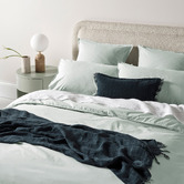 Aura By Tracie Ellis Mist Evie Stonewashed Organic Cotton Quilt Cover
