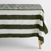 Aura By Tracie Ellis Riviera Stripe Cotton &amp; Linen Tablecloth