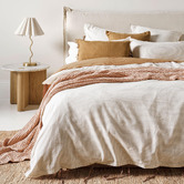 Aura By Tracie Ellis Chambray Mini Stripe Linen &amp; Cotton Quilt Cover