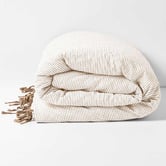 Aura By Tracie Ellis Chambray Mini Stripe Linen &amp; Cotton Quilt Cover