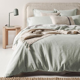 Aura By Tracie Ellis Chambray Fringe Linen &amp; Cotton Quilt Cover