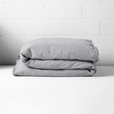 Aura By Tracie Ellis Chambray Fringe Linen &amp; Cotton Quilt Cover