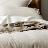 Aura By Tracie Ellis Chambray Fringe Linen &amp; Cotton Quilt Cover