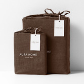Aura By Tracie Ellis Chocolate Emile&nbsp;Linen Quilt Cover