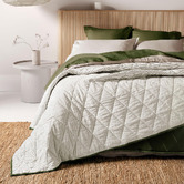 Aura By Tracie Ellis Chambray Mini Stripe Linen &amp; Cotton Coverlet
