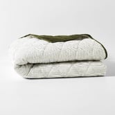Aura By Tracie Ellis Chambray Mini Stripe Linen &amp; Cotton Coverlet