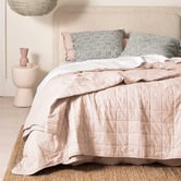 Aura By Tracie Ellis Chambray Linen &amp; Cotton Coverlet