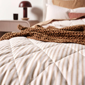 Aura By Tracie Ellis Ticking Stripe  Cotton Coverlet