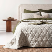 Aura By Tracie Ellis Ticking Stripe  Cotton Coverlet