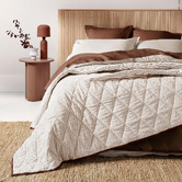 Aura By Tracie Ellis Chambray Mini Stripe Linen &amp; Cotton Coverlet