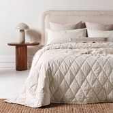 Aura By Tracie Ellis Ticking Stripe  Cotton Coverlet