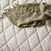 Aura By Tracie Ellis Ticking Stripe  Cotton Coverlet