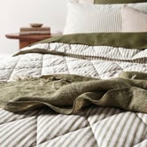 Aura By Tracie Ellis Ticking Stripe  Cotton Coverlet