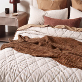 Aura By Tracie Ellis Ticking Stripe  Cotton Coverlet
