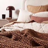 Aura By Tracie Ellis Ticking Stripe  Cotton Coverlet