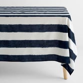 Aura By Tracie Ellis Riviera Stripe Cotton &amp; Linen Tablecloth