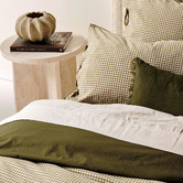 Aura By Tracie Ellis Mini Gingham European Flax Linen &amp; Cotton Quilt Cover