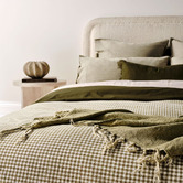 Aura By Tracie Ellis Mini Gingham European Flax Linen &amp; Cotton Quilt Cover