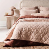 Aura By Tracie Ellis Mini Gingham Flax Linen &amp; Cotton Queen/King Coverlet