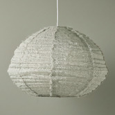 Aura By Tracie Ellis Cloud Oval Fringed Linen Pendant Shade