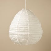 Aura By Tracie Ellis Cloud Pear Fringed Linen Pendant Shade