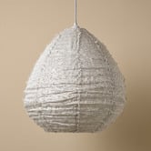 Aura By Tracie Ellis Cloud Pear Fringed Linen Pendant Shade