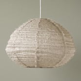 Aura By Tracie Ellis Cloud Oval Fringed Linen Pendant Shade