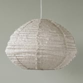 Aura By Tracie Ellis Cloud Oval Fringed Linen Pendant Shade