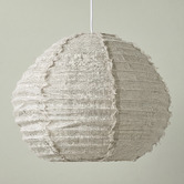 Aura By Tracie Ellis Cloud Ball Fringed Linen Pendant Shade
